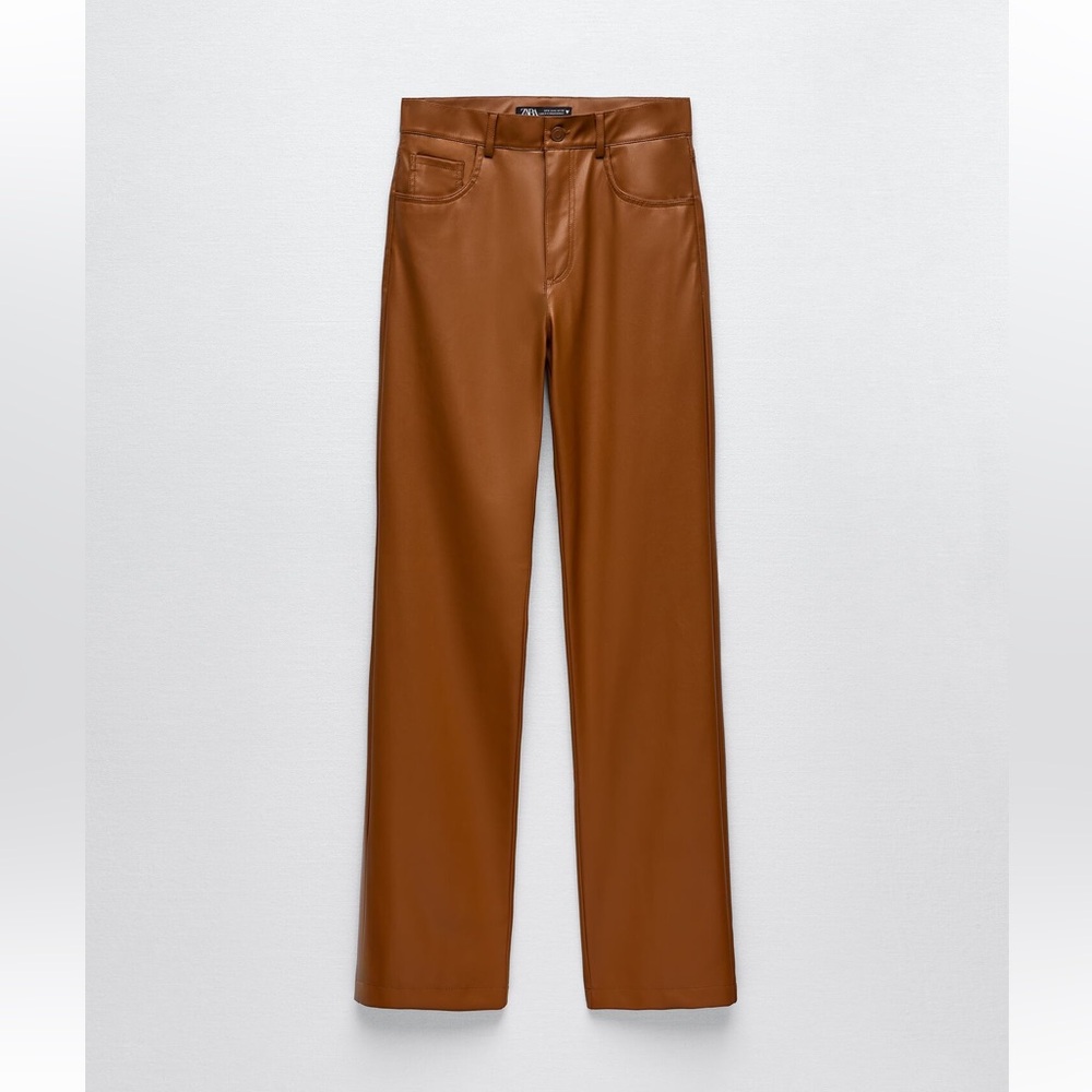ZARA Mid waist faux leather pants